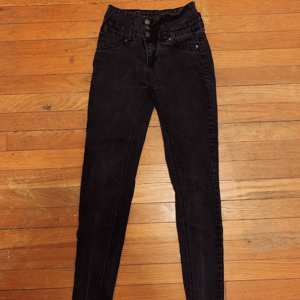 Black, High-Waisted Skinny Jeans